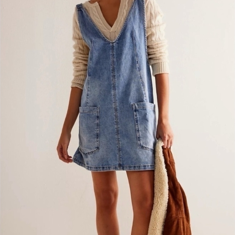 We The Free Mini Denim Dress Size L
